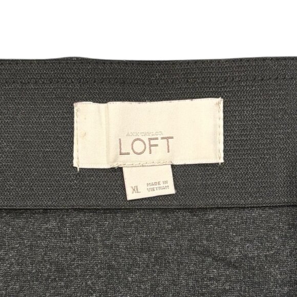 LOFT Charcoal Gray Knit Skirt | Size XL Pull-On Mini Rayon‎ Blend - Picture 2 of 4